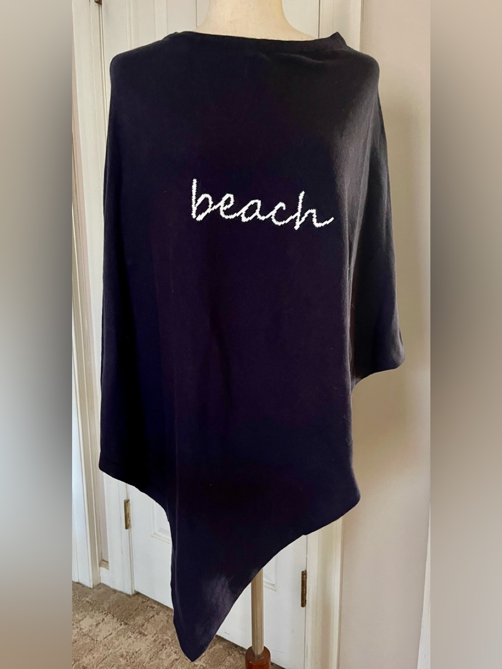 Navy 'Beach' Poncho Tunic Top